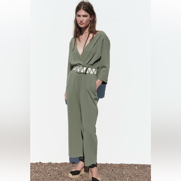 ZARA | Long Belted Jumpsuit - Picture 3 of 8